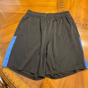 Men's Black and Blue Athletic Shorts